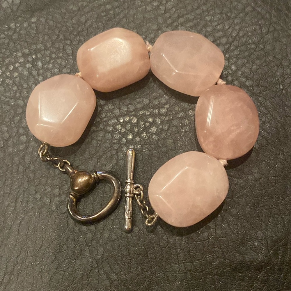 Ralph Lauren Genuine Rose Quartz Bracelet. Appx 9.75” EUC